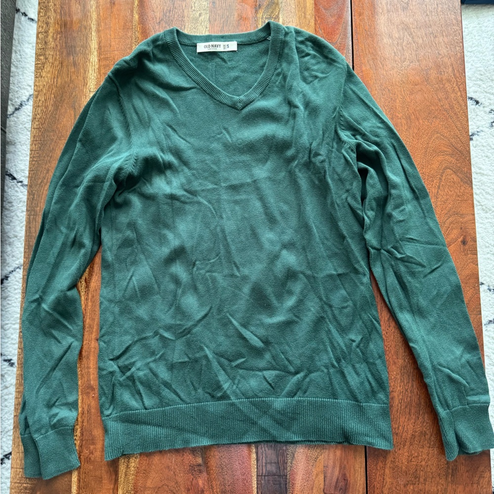 Old Navy Forest Green V-Neck Sweater for Men